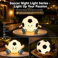 Lampe de nuit en silicone en forme de ballon de football, lampe à commande tactile, lumière douce pour les yeux, lampe de chevet, lumière d'ambiance multicolore
