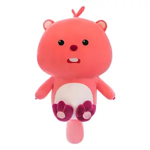 BoTu Loopy Beaver Pink Cute Toy Figure para acompañar Sleeping Shopping Mall Office Home Plush Toy Cumpleaños Regalo de Navidad