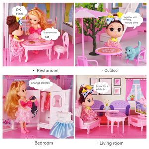 Maison de Poupée, Jouet pour Enfants de <span class=keywords><strong>3</strong></span> 4 5 6 <span class=keywords><strong>Ans</strong></span>, pour Filles, Maison de Jeu à <span class=keywords><strong>3</strong></span> Étages et 6 Pièces avec 2 Figurines de Poupées - Product Image 5