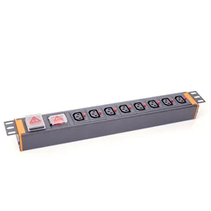 China supplier 1.5U IEC C13 PDU 8 way PDU socket for cabinet switch built in C14 outlet socket