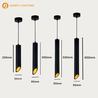 Luminaire suspendu moderne à montage en surface GU10, luminaire suspendu cylindrique, lampe LED à tube long, éclairage pour salle à manger, bar, café