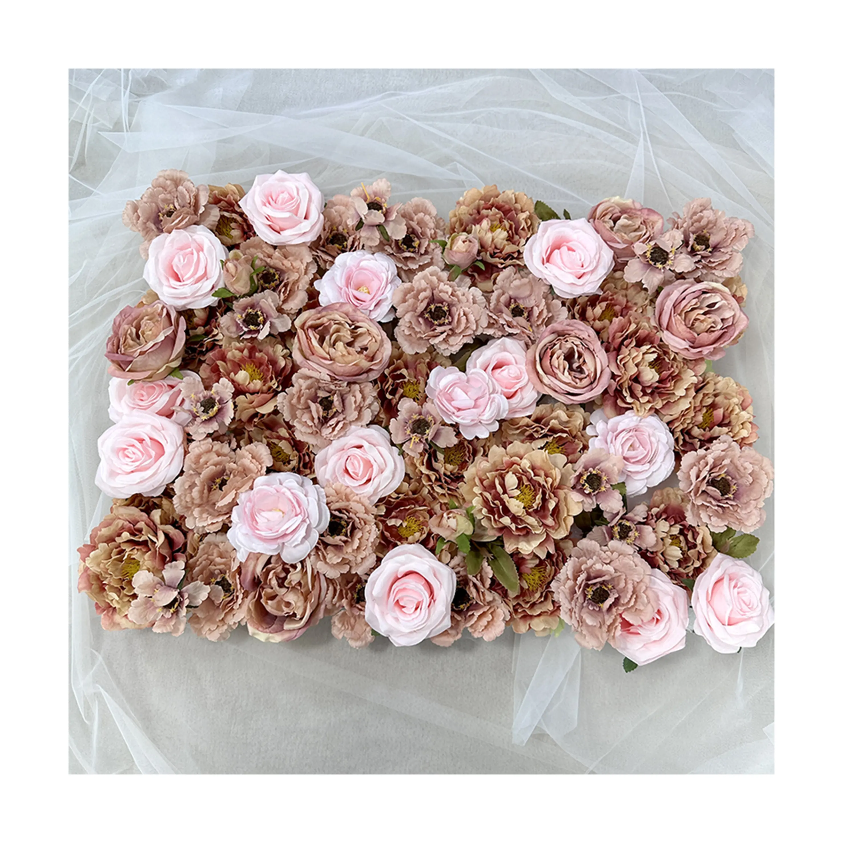 MYQ23-A3 künstliche rosa Kaffee farbe Rose Pfingstrose Blumen wand Neues Design Designer Custom Wedding Dinner Tisch dekoration