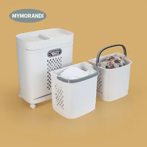 Laundry Basket Classification Multifunctional Plastic Laundry Hamper Dirty Clothes Basket Removable Plastic Laundry Basket With Wheels