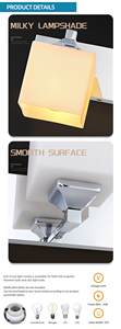 โคมไฟติดผนัง LED ดีไซน์ใหม่ทันสมัย กันน้ำ IP44 สำหรับห้องน้ำ กระจกเงาในบ้าน ขั้วหลอด E26 วัสดุสแตนเลส เหมาะสำหรับโรงแรม ไฟติดกระจก - Product Image 6