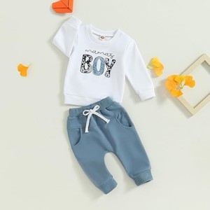 Ensemble deux pièces pour bébés garçons, sweat-shirt à manches longues avec imprimé lettres Mamas <span class=keywords><strong>Boy</strong></span>, pantalon de jogging camouflage, automne et printemps - Product Image 4