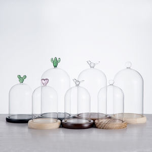 Cúpula de <span class=keywords><strong>Cristal</strong></span> Redonda Vacía de Tamaño Mediano con Base Negra, Ideal para Navidad y Bodas, Cubierta de <span class=keywords><strong>Cristal</strong></span> para Flores, Venta al por Mayor de Fábrica - Product Image 2