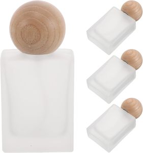 Populares Frascos de Perfume de Vidrio Esmerilado de 30ml y 50ml con Cuello de Compresión, Boquilla Plateada/Negra para Tapas de Bola, para Serigrafía, Pulverizador de Vidrio Vacío - Product Image 1