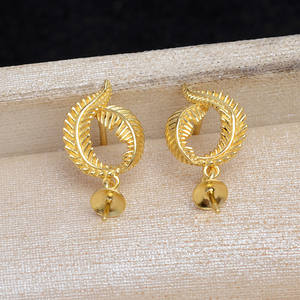 Accesorios de Plata 925 con Circonita, Baño de Oro, Soporte Hueco, Pendientes de Borla Semi-Acabados, Colgante de Perla, Joyería-JG5922 - Product Image 1