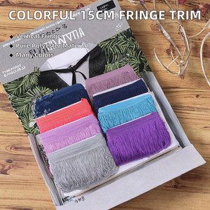 Franges verticales en polyester multicolores à fil simple de 15 cm de large, garniture en dentelle, accessoires pour costumes de danse latine et textiles de maison - Product Image 2