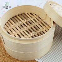 KERANJANG UAP BAMBU - Keranjang Kukus Lipat dengan Tutup untuk Memasak Makanan