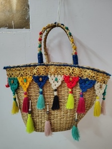 Women's Genuine <b>Leather</b> <b>Tote</b> <b>Bag</b> Colorful Rivet Decoration Casual Beach Handbag Handmade <b>Woven</b> Summer Shoulder <b>Bag</b> Zipper - Product Image 2