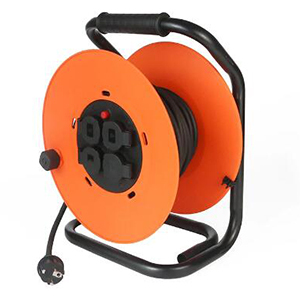 Enrouleur de câble portable en plastique 16A IP44 25/<span class=keywords><strong>50M</strong></span> avec prise Schuko, disjoncteur thermique et voyant lumineux - Product Image 1