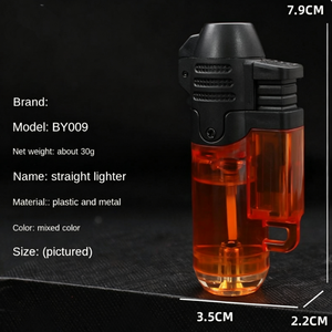 Encendedor de Cigarrillos Portátil Mini, Cuerpo Transparente Colorido, Recargable con Butano, Llama a Chorro, Resistente al Viento, Estilo Soldador, para Negocios - Product Image 3