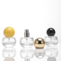 Botol Parfum Mini Kaca Mewah Custom 15ml Desain Bulat dengan Pompa Semprot Parfum, Serum Perawatan Kulit, Hot Stamping