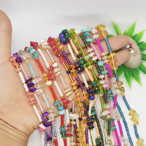 29 tipi di estate Boho Sexy girovita perline per il corpo in filo di cotone arcobaleno perle di vetro naturale gemma pietra catene in vita per le donne degli uomini - Product Image 2