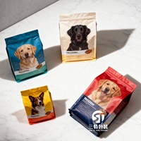 Sachet d'emballage alimentaire personnalisé en PE de qualité alimentaire, fond carré, refermable avec fermeture éclair, impression par gravure, pour aliments pour animaux, lait, sushi, 1kg-10kg
