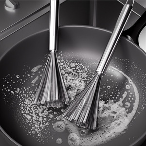 Stainless Steel Pot Scrubber Long Handle Steel Wire Brush For Pan Cleaning - Product Image 2