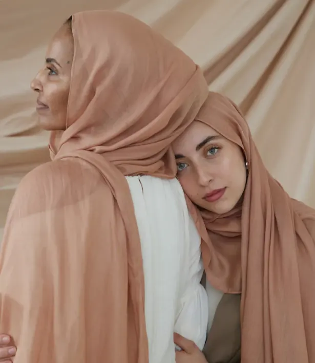 Hijab algodão de bambu tecido modal respirável, hijab airy natureza algodão liso e macio
