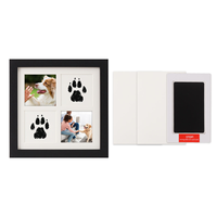 Kit de cadre photo en bois écologique pour empreintes de pattes d'animaux, tampon encreur pour chien et chat, cadeau commémoratif DIY à montage mural, sans contact et facile à nettoyer, vente en gros