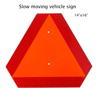 Triangle carré jaune rouge Orange lent camion d'avertissement arrière réfléchissant Chevron autocollant signe pour véhicules lourds
