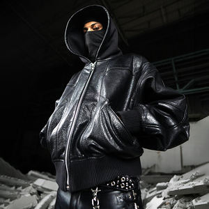 YSJY Produttore Streetwear Completo <span class=keywords><strong>Cargo</strong></span> in Pelle Goffrata da Uomo Modello Boyfriend 2 Pezzi - Product Image 2