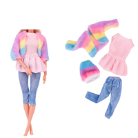 Offre Spéciale Vente en Gros Ensemble de Ski pour Poupée, Haut à Col en Laine, Pantalon, Vêtements et Accessoires de Jouets DIY Unisexe, Ensemble Quatre Pièces : Manteau + Chapeau