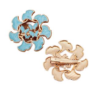 jiangc (15160) Lengua de pato con base incrustada de nácar, aleación de hoja de Ginkgo en forma de anillo - Product Image 5