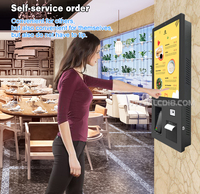 24 Zoll Wandmontage Android Win 10 Pro System Ticketdrucker QR-Code-Scanner NFC-Kartenleser Fast Food Selbstbedienungs-Kiosk