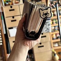 Carnet à anneaux A7 en cuir PU, mini-agenda de poche, avec pendentif chien en acrylique mignon, portable pour le voyage et la gestion des comptes