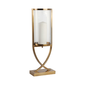 Metal And Glass <b>Hurricane</b> <b>Candle</b> Holder Contemporary Pillar Candlestick For Table Centerpiece Elegant Decor - Product Image 3