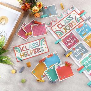 Tableau de classe avec pochettes, cartes, pinces et crochets pour les aides de classe, l'organisation des enseignants et l'affichage sur tableau d'affichage - Product Image 5