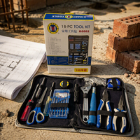Ensemble d'outils à main pour la maison de 18 pièces : Ensemble d'outils de réparation domestique multifonctionnel et polyvalent avec sac à outils portable