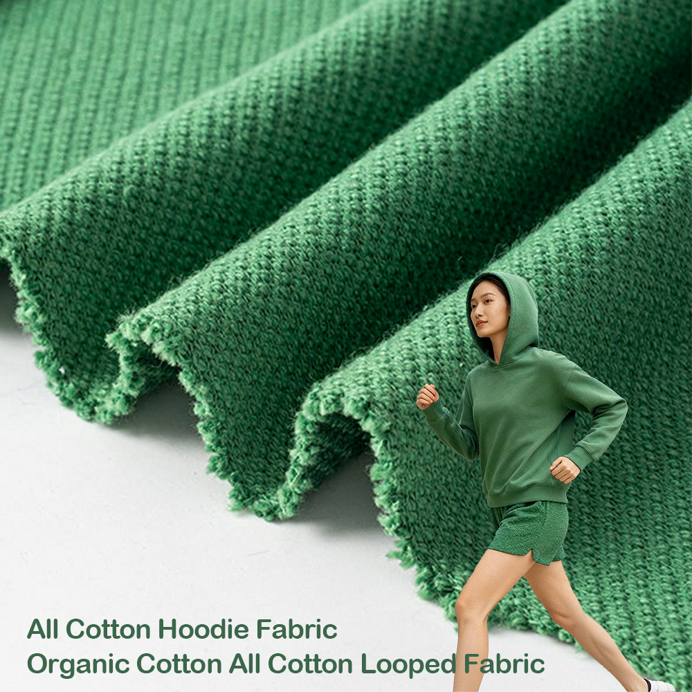Heavyweight GRS Organic Cotton French Terry Fabric,Ripstop Stretch Durable Knit Fabric For Premium Hoodies,Loungewear&Streetwear
