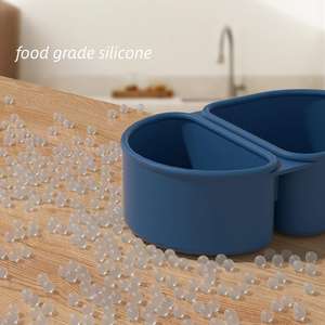 Lonchera Ecológica de Silicona con 2 Compartimentos, Contenedor de Salsa Hermético, Tapa Reutilizable, Lonchera Personalizada con Serigrafía de la Marca AX - Product Image 3