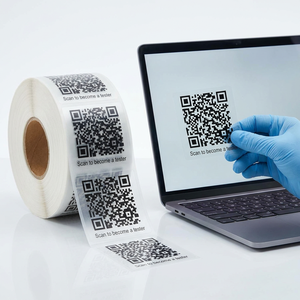 Autocollants transparents avec code QR, autocollants adhésifs |   Impression UV pour la lecture en supermarché et la <span class=keywords><strong>recrutement</strong></span> de testeurs - Product Image 1