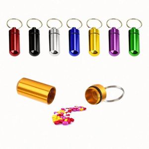 Wholesale Mini Travel Pill Holder Portable Mini Aluminium Pill Organizer Case Container Small Pocket Pill Box Keychain - Product Image 3