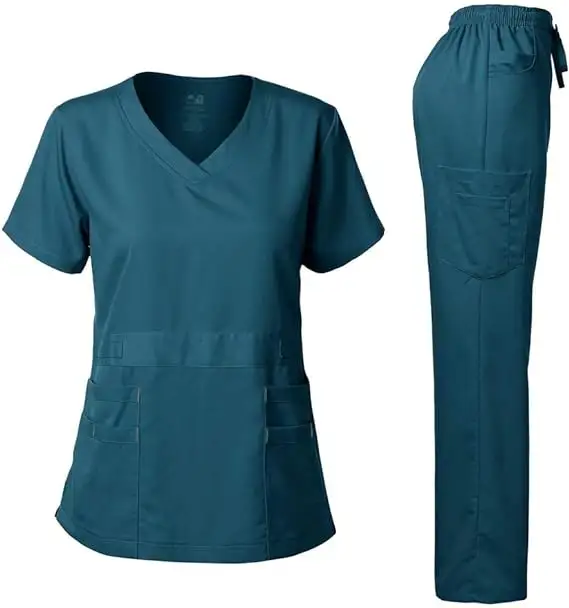 Set di Spandex in poliestere per infermiere e scrub da lavoro per scarpe da lavoro e jogging Stretch set uniformi