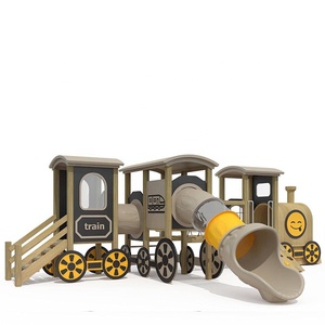 Custom Outdoor children Playground backyard Wooden Climbing Frame Park Garden Slides