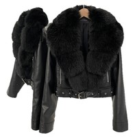 Blouson de motard court en similicuir lavé pour femme, style européen et américain, best-seller transfrontalier, manteau tendance