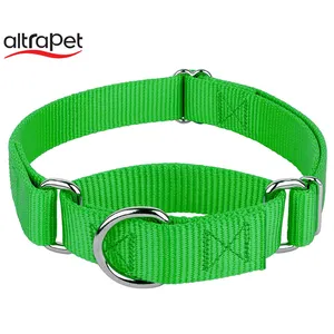 Adjustable Wide Nylon Dog Martingale Collar For Big Dog Custom Strong Nylon Dog Training Collars Martingale