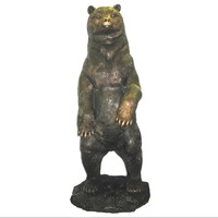 Offre Spéciale statue d'ours noir grandeur nature en bronze métal debout sculpture d'ours en bronze 7 pieds de haut
