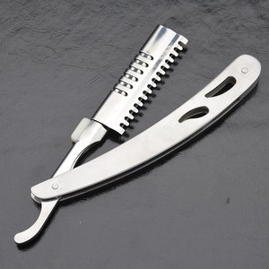 Rasoir tout acier pour hommes, à l'ancienne, pliable, avec lame remplaçable en acier inoxydable - Product Image 2