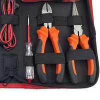 Ensemble d'outils à main professionnels de 18 pièces avec multimètre, pinces, clé à molette, tournevis pour la réparation électrique à domicile, kit de bricolage