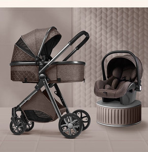 Cochecito de Bebé Multifuncional 3 en 1 Plegable OEM, Disponible en Stock, con Cesta para Bebé, Silla de Auto para Bebé y Bolsa de Transporte para Bebé - Product Image 3