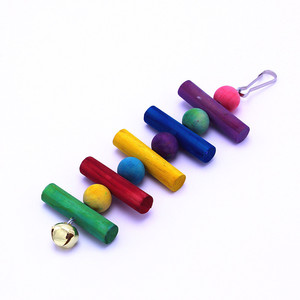 ของเล่นสร้างความสมดุลของนกทำจากไม้สีสันสดใสของเล่นสำหรับนกแก้วแบบโต้ตอบขนาดเล็ก - Product Image 2