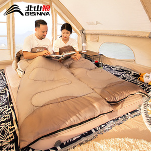 Bisinnna Sleeping Bag Mummy Style 4 Season Adult Outdoor Camping Breathable Polyester Envelope Design - Product Image 2