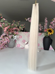 Extension per <span class=keywords><strong>Capelli</strong></span> Genius Weft 20 Pollici Biondo <span class=keywords><strong>Cenere</strong></span> e Biondo Chiaro Annodati a Mano per Donne 50G - Product Image 3