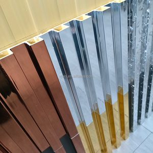 Phật sơn sang trọng thiết kế nhà 3D tấm Tường WPC rãnh nội thất Vàng Dải Nâu PVC PS nghệ thuật trang trí tường chất lượng bảng sản phẩm - Product Image 1