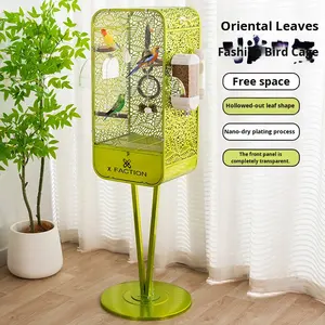 Kandang Burung Ekologis Berlapis Logam Kering, Kandang Burung Beo Indoor Vertikal Besar Transparan Mewah Model Villa, Khusus <span class=keywords><strong>Cockatiel</strong></span> Berkualitas Tinggi - Product Image 1