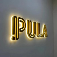 Lettres rétroéclairées LED personnalisées de haute qualité, logo 3D en métal, enseigne en acier inoxydable pour boutique, entreprise, nom d'entreprise en extérieur